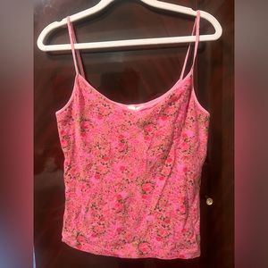 VICTORIA SECRET PINK FLORAL TANK TOP SIZE L